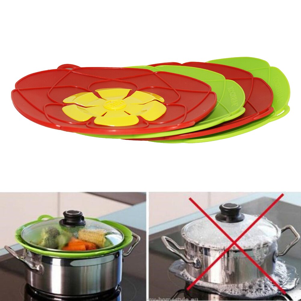Cooking Pot Lids Utensil Anti-overflow silicone pot cover medium green & red lid silicone cover pot lid Kitchen Gadgets