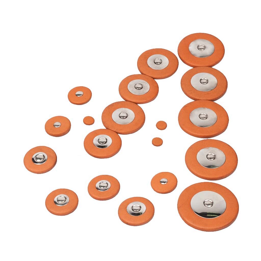 27x Leather Baritone Saxophone Pads - Orange - Woodwind Instrument Parts