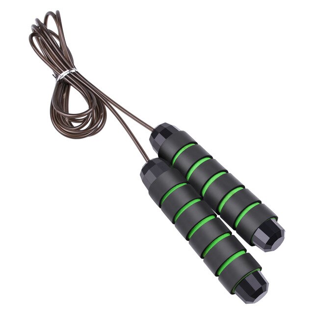 Jump Rope Tangle-Free Speed Jumping Rope Cable with Ball Bearings Steel Skipping Rope Home Gym Fitness Slimming exercise: green