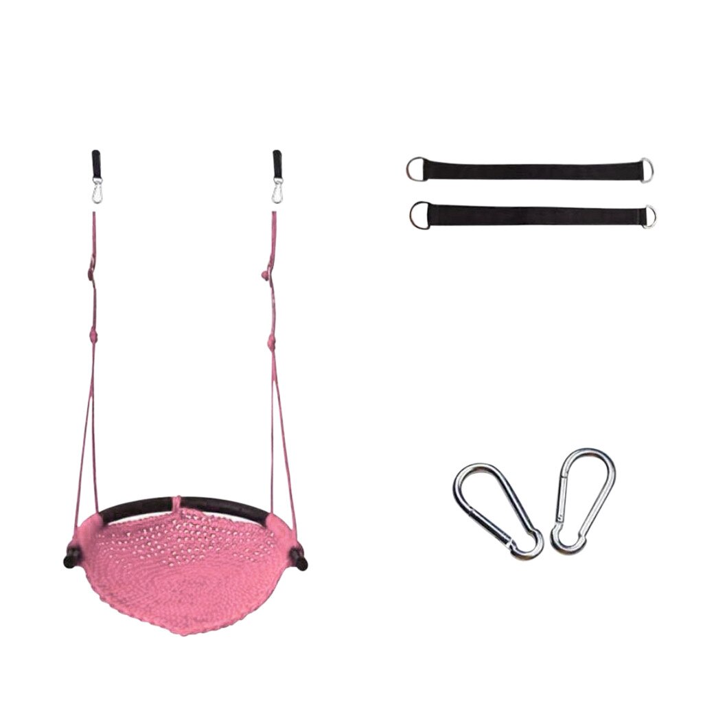 Kids Swing Seat Adjustable Ropes Heavy Duty Rope Play Children Swing Set: Pink