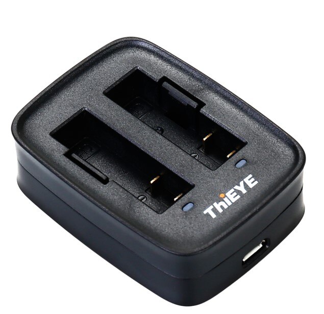 Cargador de Batería Dual para cámara de acción ThiEYE T5 Edge /T5Pro/8k, accesorios de batería que pueden cargar rápidamente dos baterías li-on: Default Title