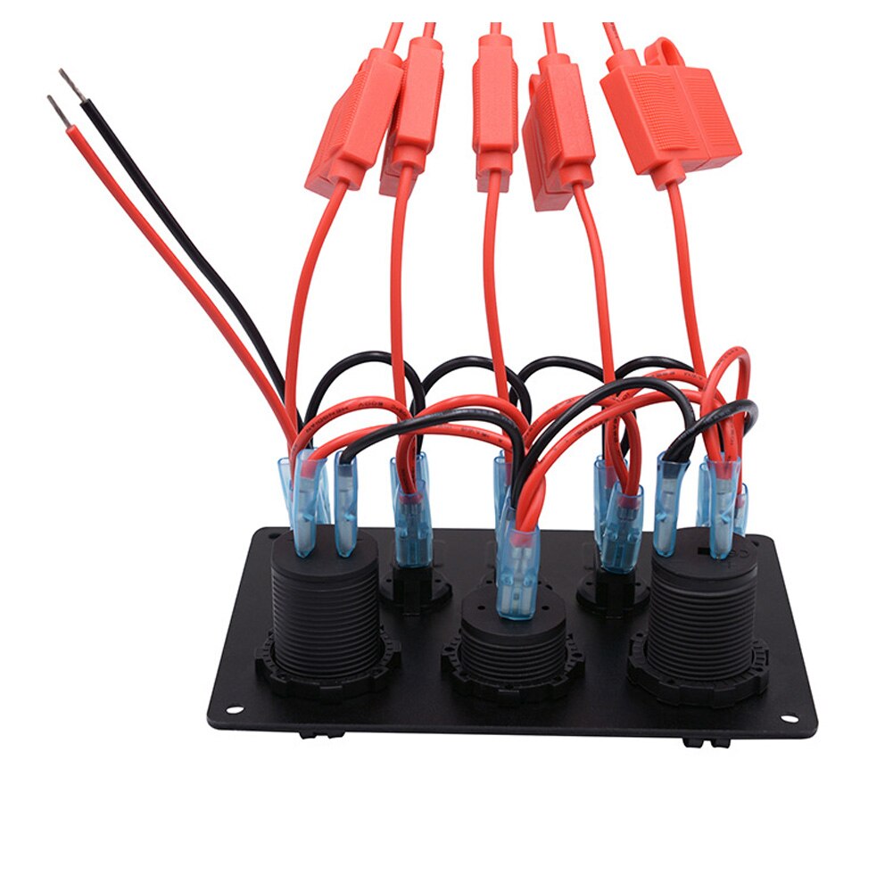 Yacht Car Round 5-Position Combination Switch Dual USB Car Charger Seat Voltmeter Combination Control Panel Switch Fe26