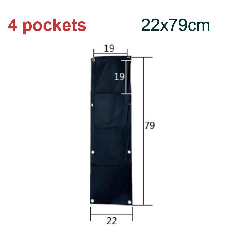 Bolsas de cultivo de jardín Vertical, macetas colgantes de pared para plantas, color verde y negro, suministros de jardinería, T1, 2/4/9 bolsillos: 4pockets 79x 22
