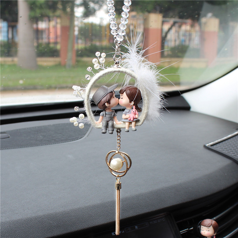 Suspension de baiser pour enfant | Pendentif de voiture, ornements mignons de dessin animé pour rétroviseur, tentures de rétroviseur, garniture pendante, de décoration intérieure d'automobiles