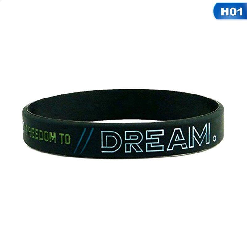 Nowe inspirujące bransoletki motywacyjne bądź sobą, zmień świat stwórz marzenie inspirująca silikonowa opaska na rękę gumowa bransoletka: 1