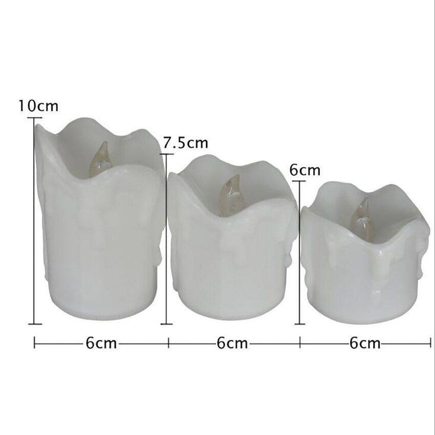 3Pcs/set LED Electric Candles Light Remote Control Flameless LED Candle Lamp For Weddings Party Decorations
