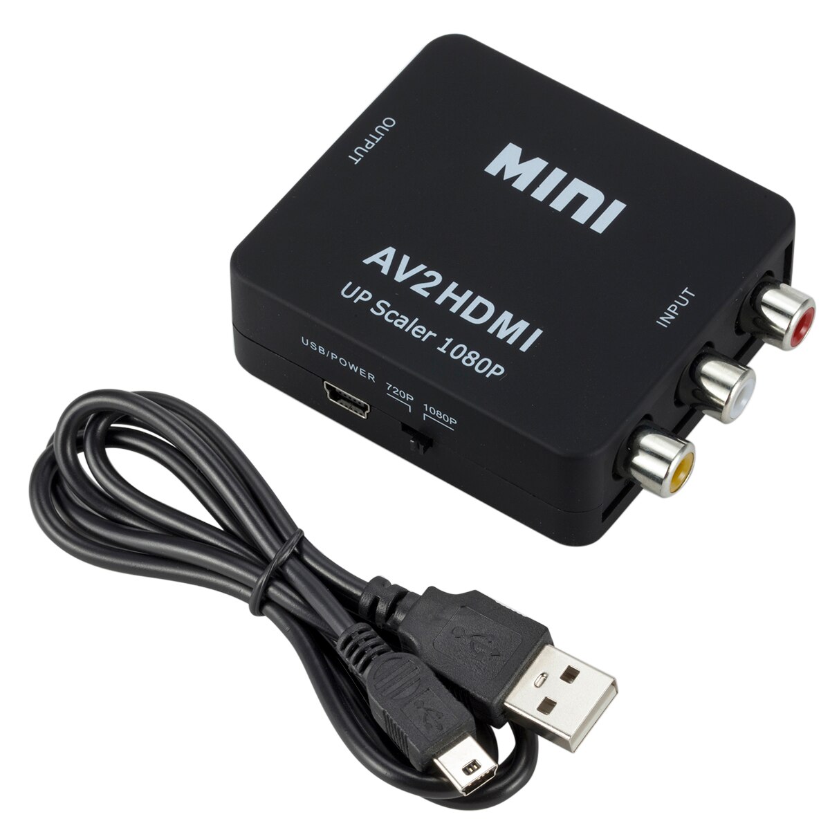 Grwibeou Rca Av Naar Hdmi Converter Hd 1080P Av 2 Hdmi Adapter Voor Tv X Doos PS4 pc Dvd Projector Av Naar Hdmi Converter