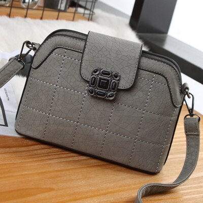 puers en cuir femme Top-poignée sac femmes sacs à bandoulière Shell Stlye dames sac à main sacs à bandoulière: gray