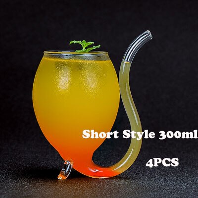 4PCS Cocktail Glass Martini Champagne Glasses Set of 4: Short 300ml set of 4