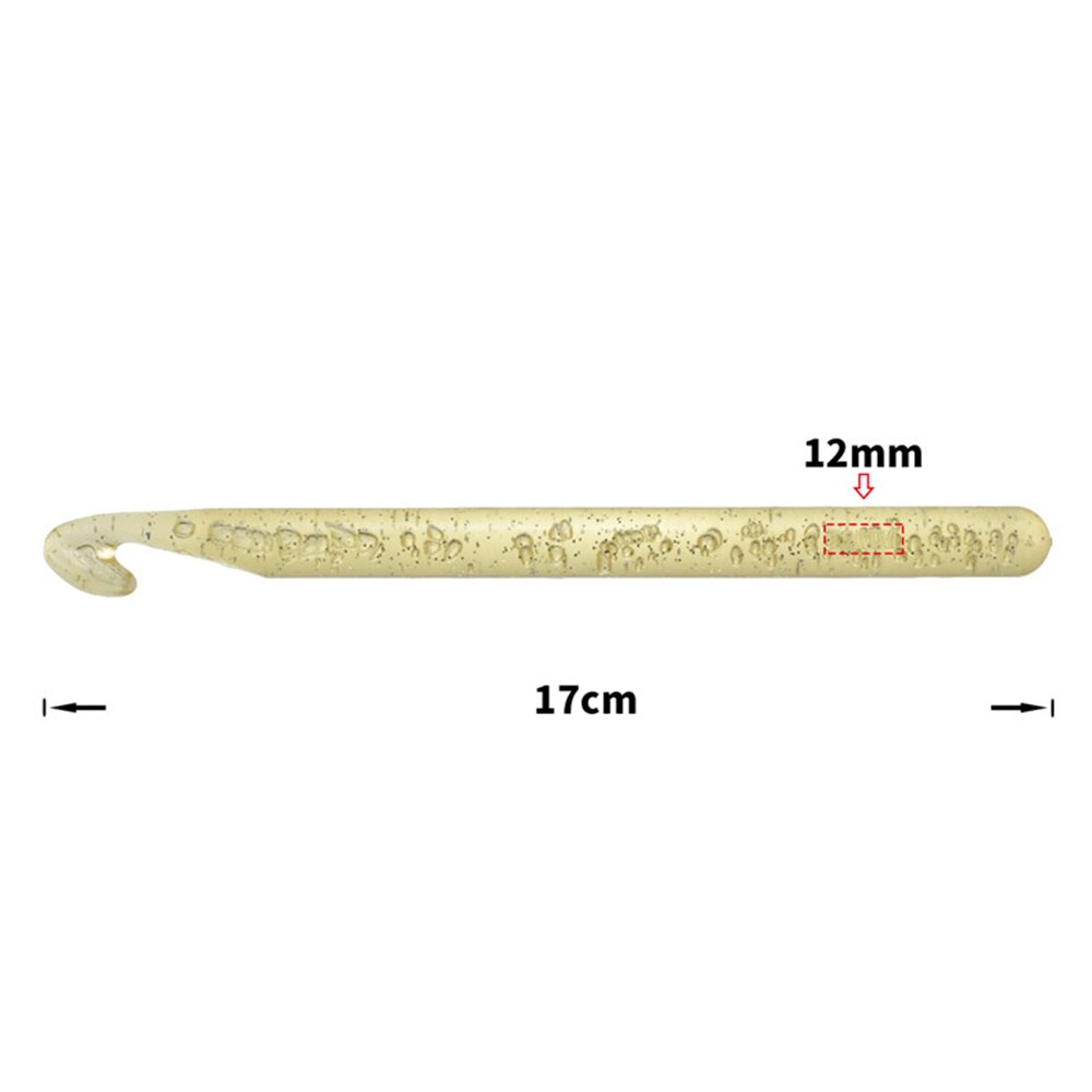 Large Size Crochet Hook Transparent Gold Bold Plastic Crystal Crochet ABS Craft Crochet Hooks Knitting Needles DIY Tools: 12mm