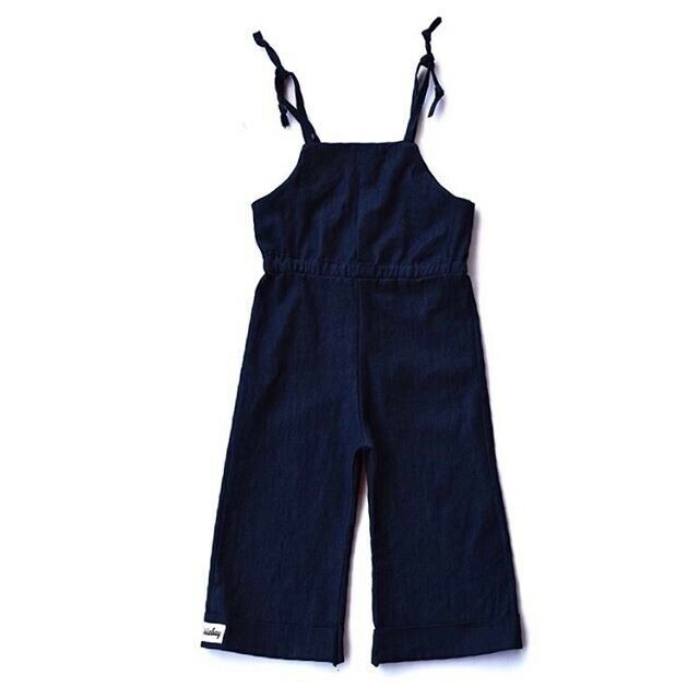 1-7Y Bambino Del Bambino Dei Bambini Del Bambino Della Ragazza Tute E Salopette Strap Backless Sleeveless Del Denim Bib Campana Pantaloni di Fondo Del Pagliaccetto Della Tuta Vestiti Vestiti Vestiti Del Bambino