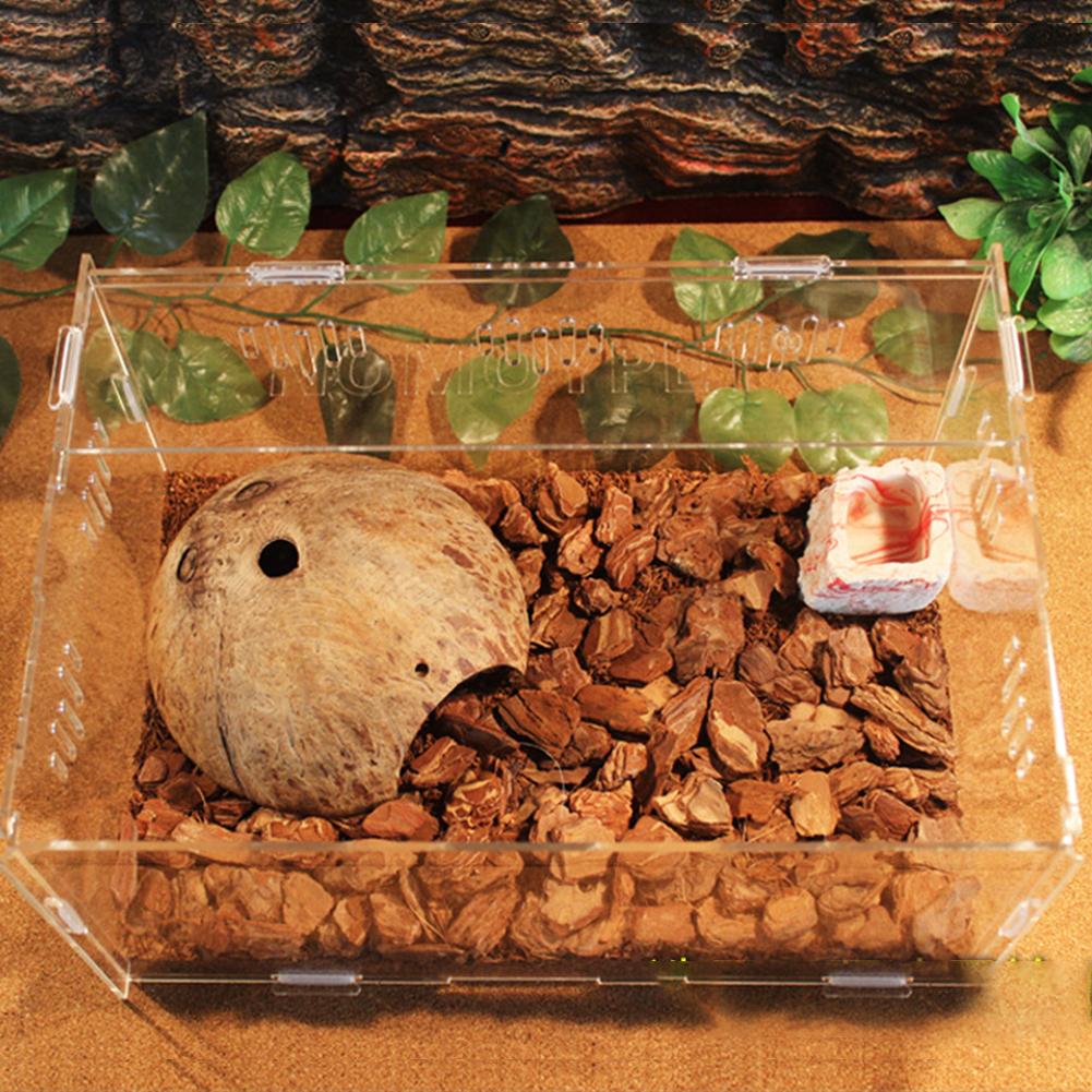 Reptile Tank Insect Spiders Tortoise Lizard Acrylic Transparent Breeding Box Vivarium Lid Reptile Pet Product Reptile Breeding