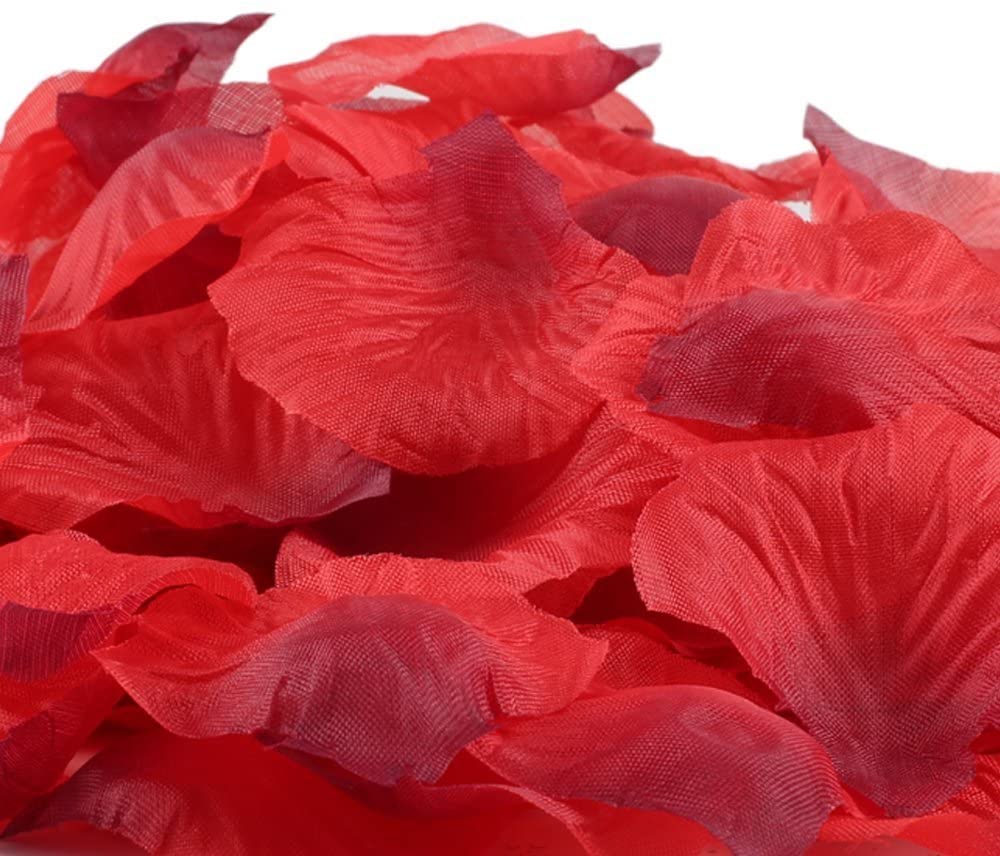 Pétalos de rosa de 1000 Uds., pétalo de seda roja, flor para boda, decoración para de noche romántica y decoración para eventos y fiestas de San Valentín: 1000pcs red