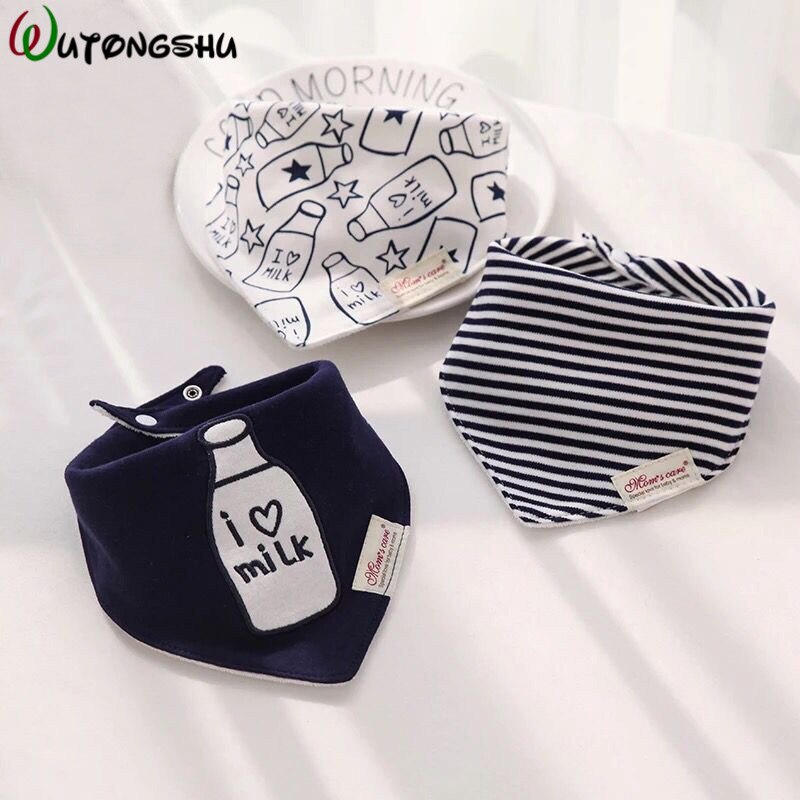 Cotton Bandana Bibs Newborn Baby Boy Feeding Infant Cute Animal Striped Saliva Towel Baby Girl Accessories Soft Baby Stuff