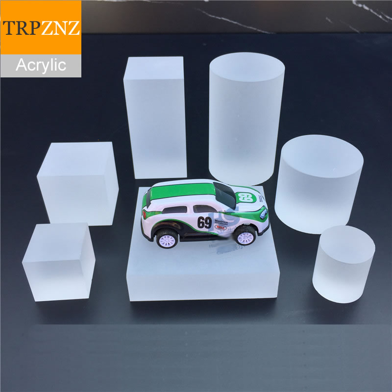 30mm Acrylic frosted square block,Cosmetic accessories base,White acrylic brick Shooting props product bottom support