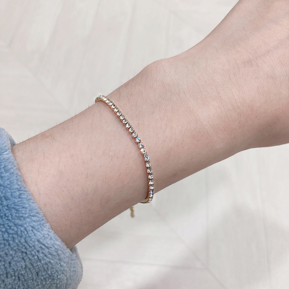 2mm iset ute tennisarmbånd kvinnelig måke sølvfarget rustfritt stål kubisk zirkoniakjede til kvinner bryllupssmykker