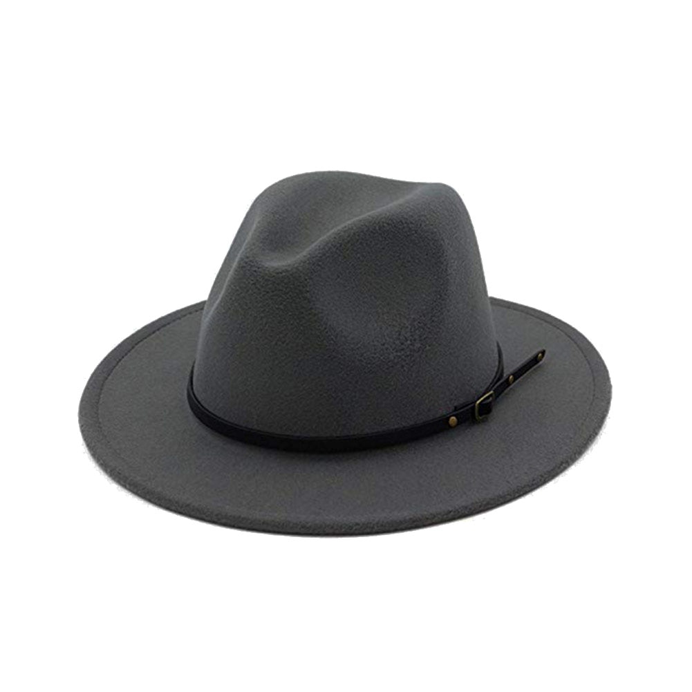 Jahrgang Einfarbig Filz Breite Krempe Bowler Fedora Hütte Winter Diskette Frauen Kappe Jazz gorra Europäischen Amerikanischen Runde Kappen Bowler hüte: dunkel grau