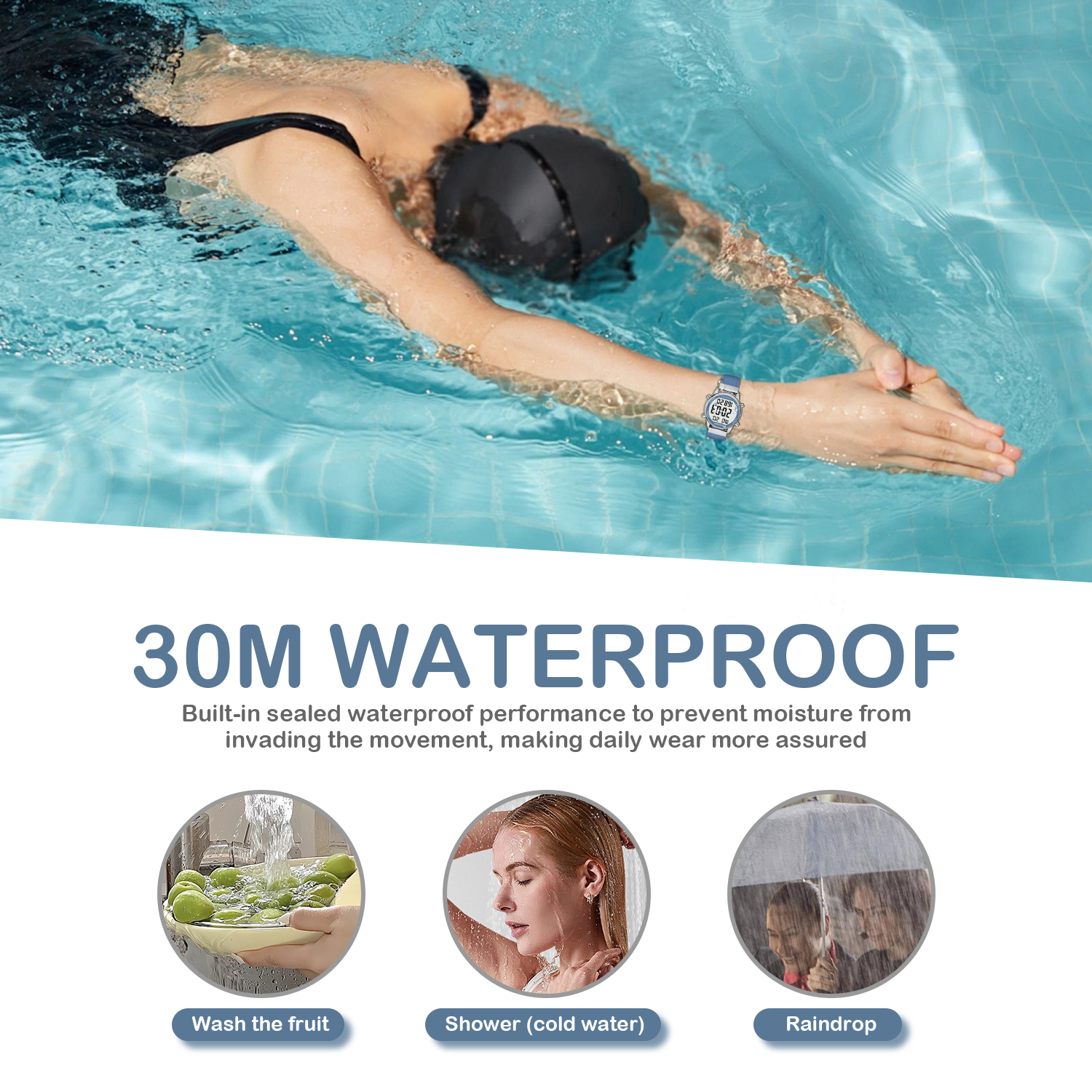 Hearkent stappenteller sporthorloges stappenteller horloge dames digitale horloges calorieën mijl stopwatch countdown voor wandeltracker