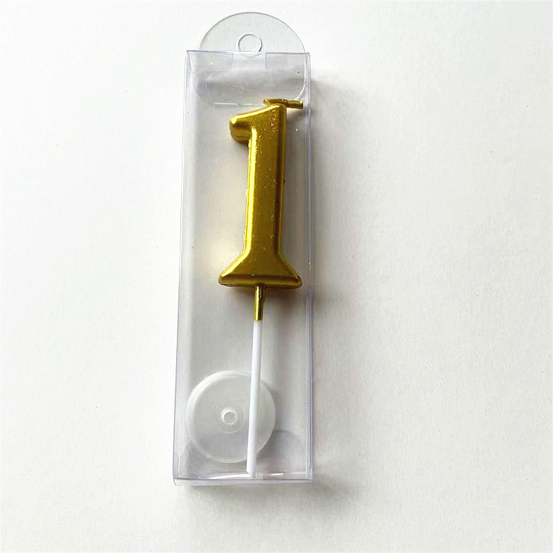 Gold Number 0-9 Happy Birthday Cake Candles Cake Top Decorating Tools Decor Candles DIY Wedding Home Party Decor Number Candle: 1