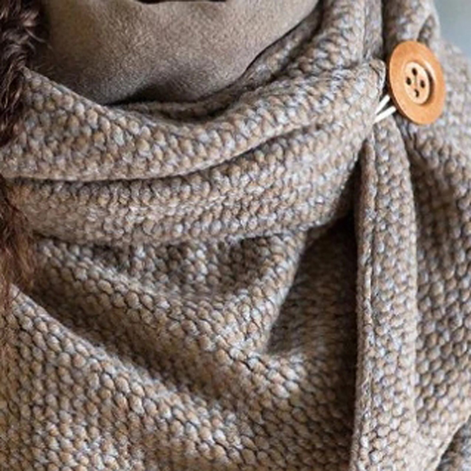 Scarf Women Women Accessories Unisex Winter Solid Color Button Soft Neck Wrap Thick Warm Scarf Shawl