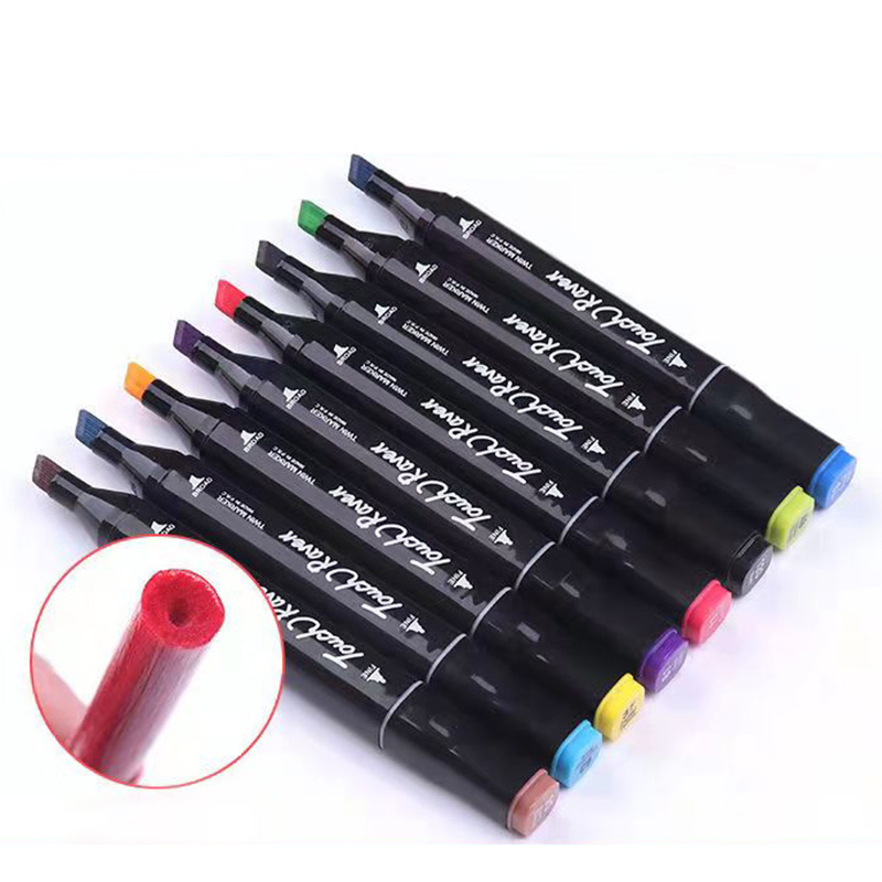 24-60 Kleuren Vette Art Marker Pen Set voor Tekening Double Headed Schetsen Tip Gebaseerde Markers Graffiti Manga School Art Supplies