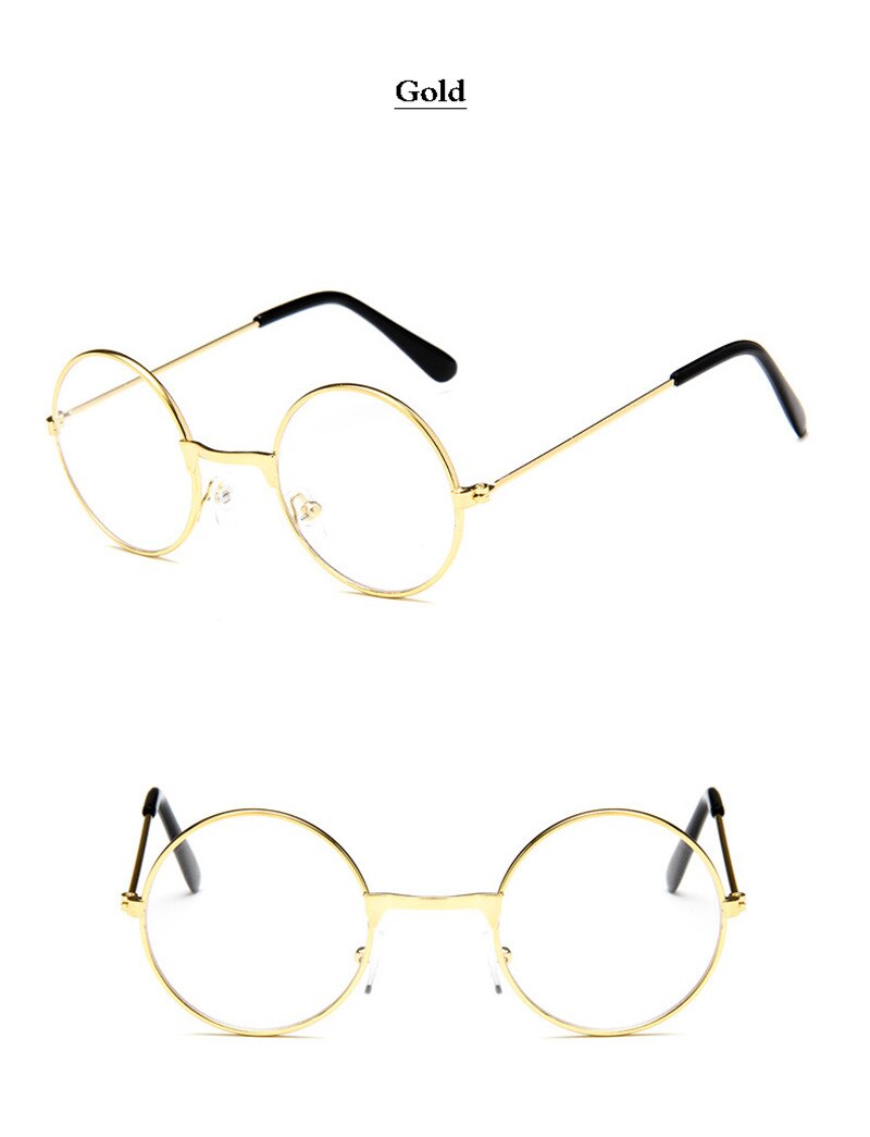 lunettes rondes lunettes montures lunettes enfants avec lentille transparente myopie optique lunettes transparentes pour enfants garçons filles: gold