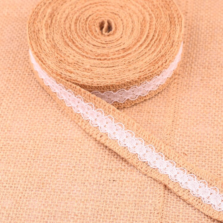 25Mm Jute Jute Linten Vintage Bruiloft Accessoires Een Meter Kant Jute Hessische Rustieke Bruiloften & Feesten Verjaardag Feestartikelen: Style D