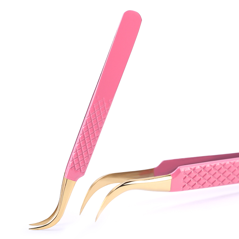 1 Pc biało-złoty pęseta do rzęs antystatyczna do przedłużania rzęs zestaw ze stali nierdzewnej Beauty precyzyjna pęseta narzędzia do makijażu: 12