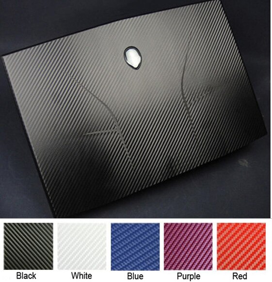 Kh laptop kulfiber læder klistermærke hud cover beskytter til alienware 14 m14x r1 r2 -2013 frigivelse 1st og 2nd generation: Sort kulstof