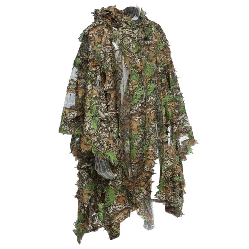 Camo 3D Leaf cloak Yowie Ghillie Breathable Open Poncho Type Camouflage Birdwatching Poncho Suit: Default Title