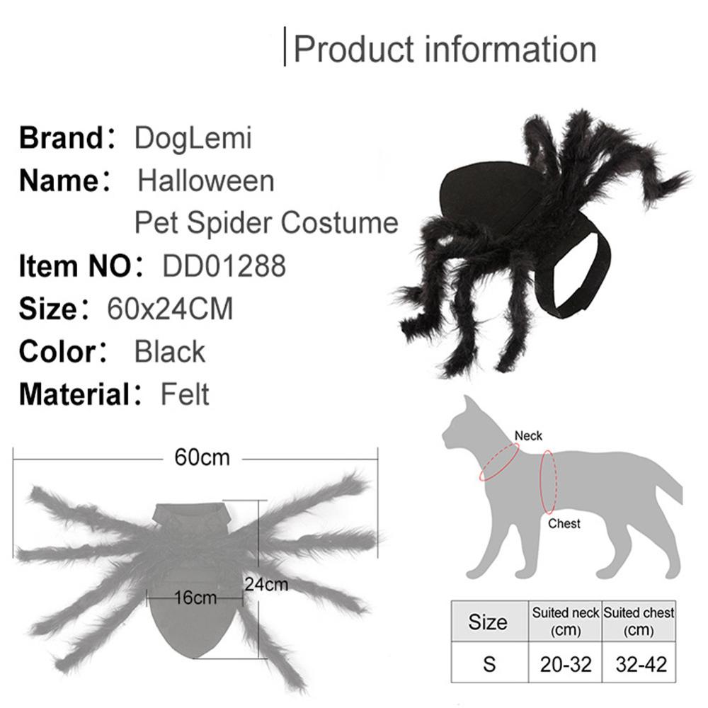 Halloween kæledyrsprodukter kæledyr cosplay edderkop kostume hund kat edderkop festtøj