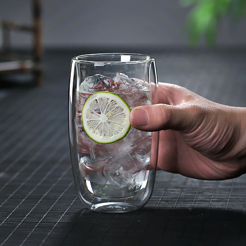 Heat Resistant Double Wall Glass Coffee Tea Cups And Mug Qith Double Bottom Clear Beer Wine Glass Cup 80/180/240/250/350/450ml