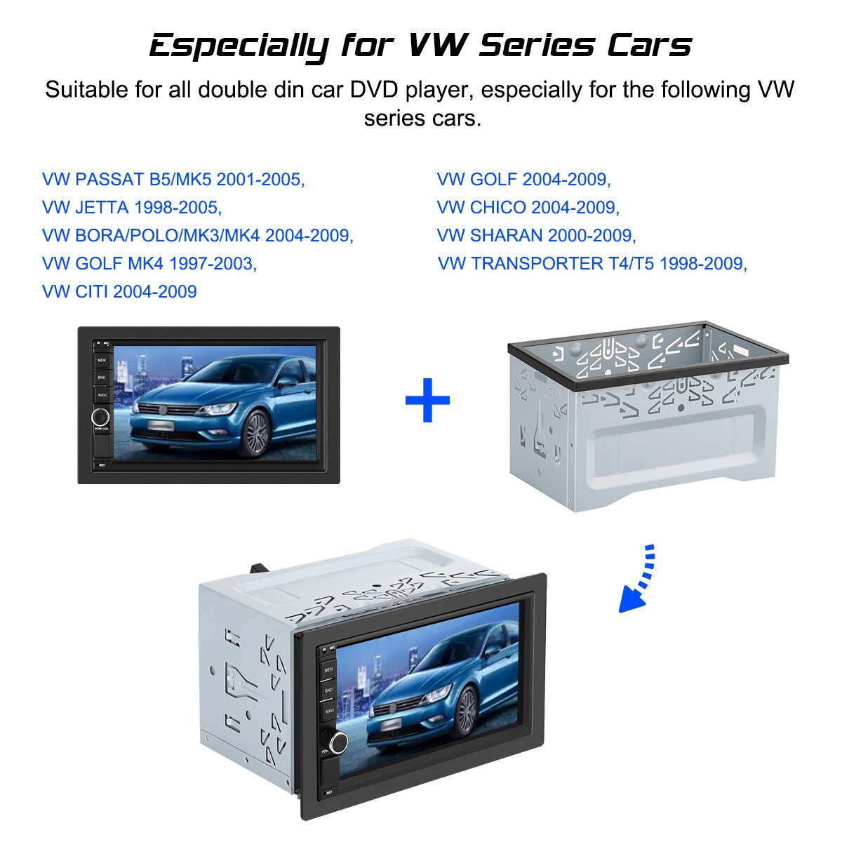 Universele Dubbele 2Din Montage Kit Radio Autoradio Auto Dvd-speler Montage Behuizing voor 2 din radio