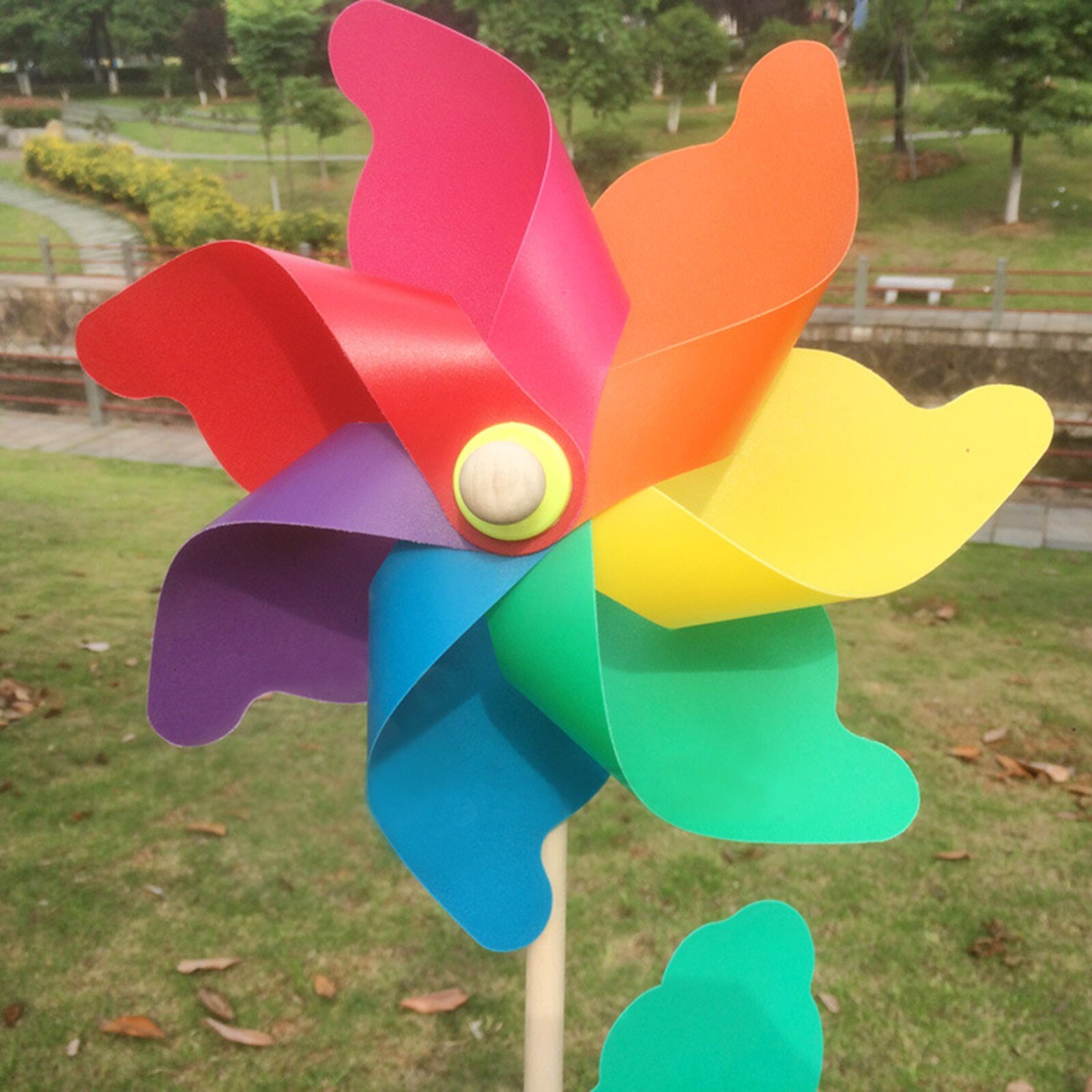 Bricolage multicolore moulin à vent pelouse vent décoration de jardin en plein air enfant fait main maison plante fleur décoratif