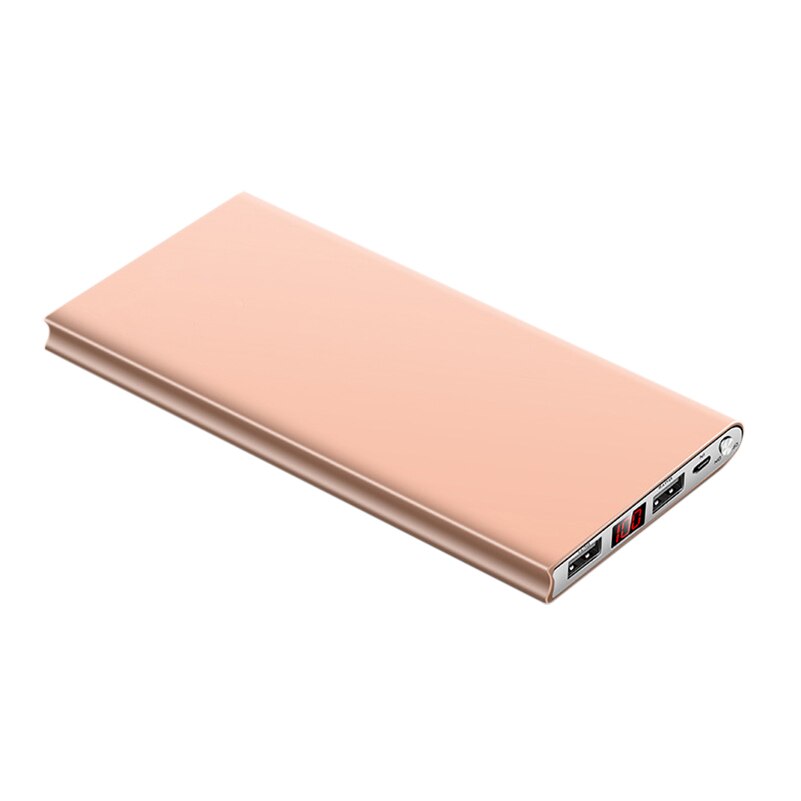 20000mAh Portable Ultra thin Power Bank LED Display Poverbank Dual USB Ports External Battery Powerbank for Mobile Phones Tablet: Gold