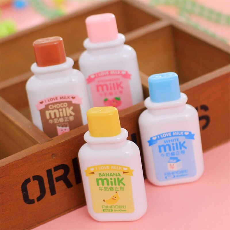 Milk Bottle Correction Tape Corrective Fluid School & Office Supply Student Stationery Kids