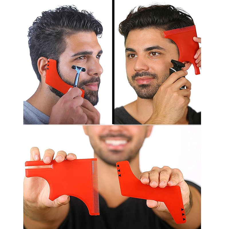 2/3/4 stk/sett menn skjegg hår fippskjegg halsen barbering mal guide hårklipp sett verktøy