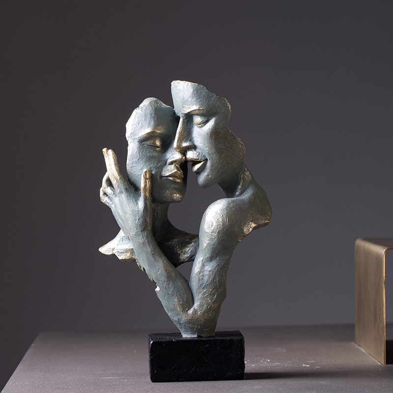 Estatuas modernas, creativas, abstractas, salas de estar de arte, muebles antiguos para el hogar y decoraciones en el norte de Europa