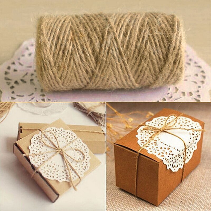 1 Roll 100m Natural Brown Jute Hemp Rope Cord DIY Making Gardening String Crafts