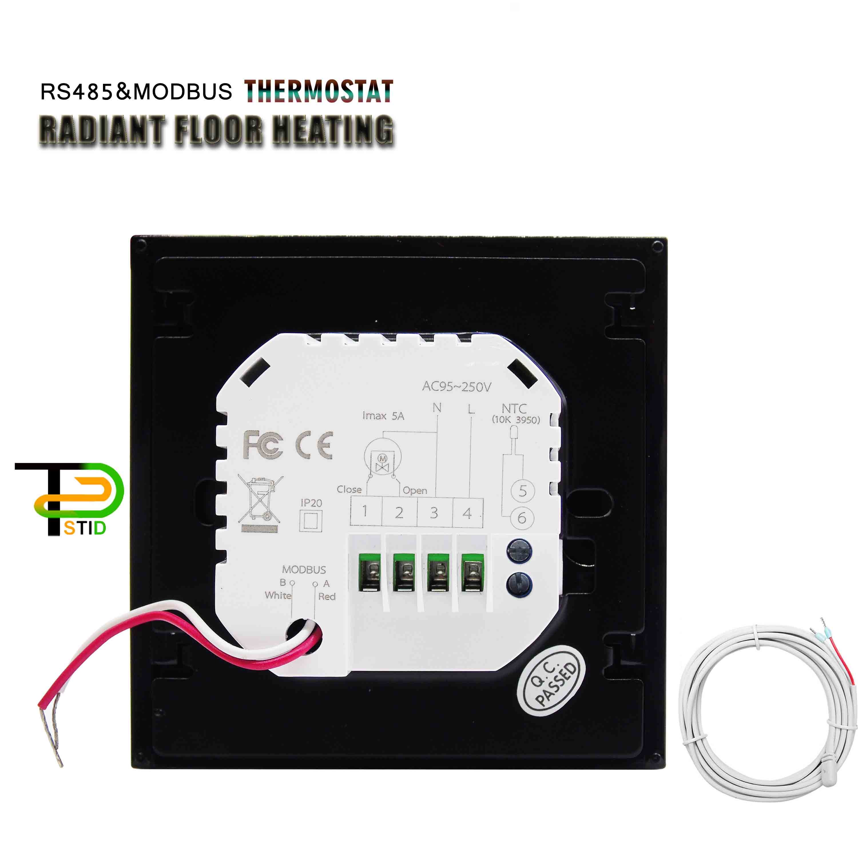 Dual Sensor Centralized Building Control By RS485&Modbus Thermostat for Water Heater/Valve switch