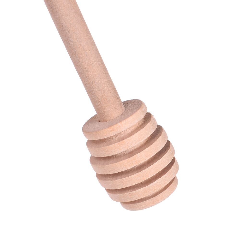 1Pcs Wooden Honey Dipper Wooden Stick Spoon Dip Drizzler Server 160mm Long Handle Practical Kitchen Tools