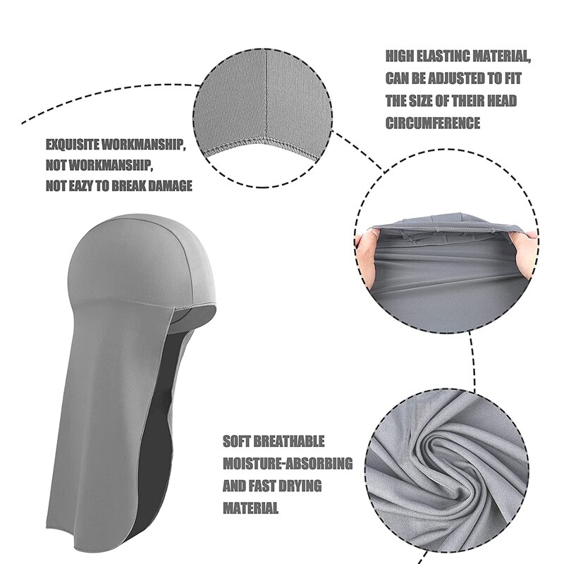 3Pcs Hard Hat Neck Shade Elastic UV Protection Sun Shade Hat Neck Shield Neck Protector to Cover