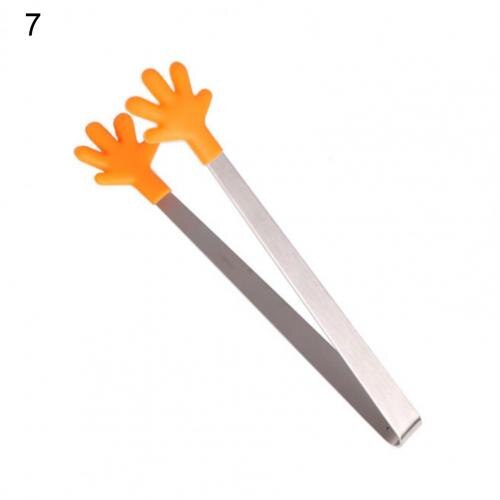 Food Clip Portable Cute Stainless Steel Mini Hand-Shaped Ice Cube Sugar Tong Kitchen Supplies Cake Shop Bread Clamp Gadget Clips: 7