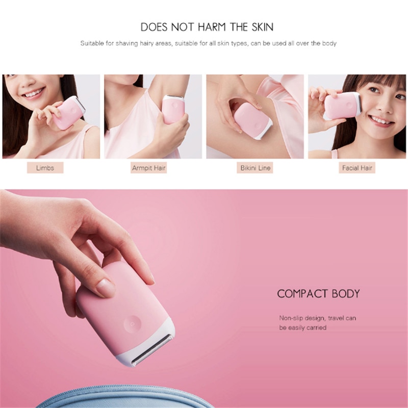 Depiladora eléctrica Original Xiaomi SMATE ST-L36, miniafeitadora de pelo para mujer, recargable vía USB, depiladora suave portátil