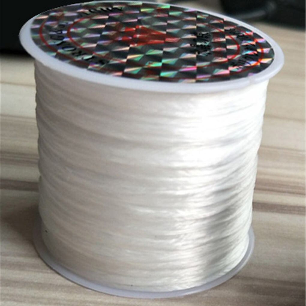 Rollo de 60m de hilo elástico para abalorios, joyería artesanal, cordón para abalorios, pulsera, collar, tobillera, hilo elástico de 0,8mm de ancho