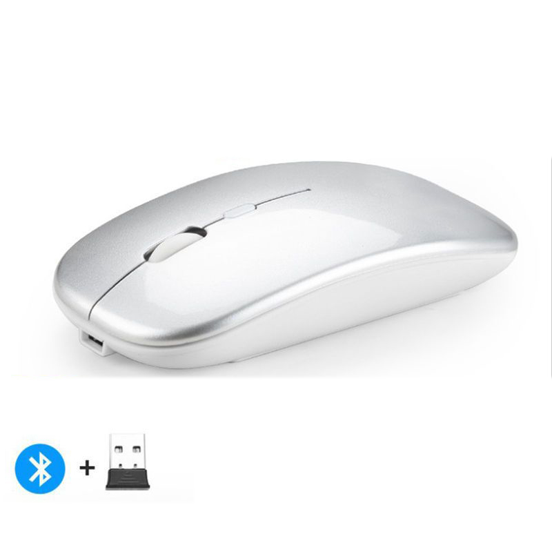 Rechargeable Bluetooth-compatible Wireless Mouse 2.4G Optical Mice with USB RGB 1600DPI Mouse for Computer Laptop PC Mute Mause