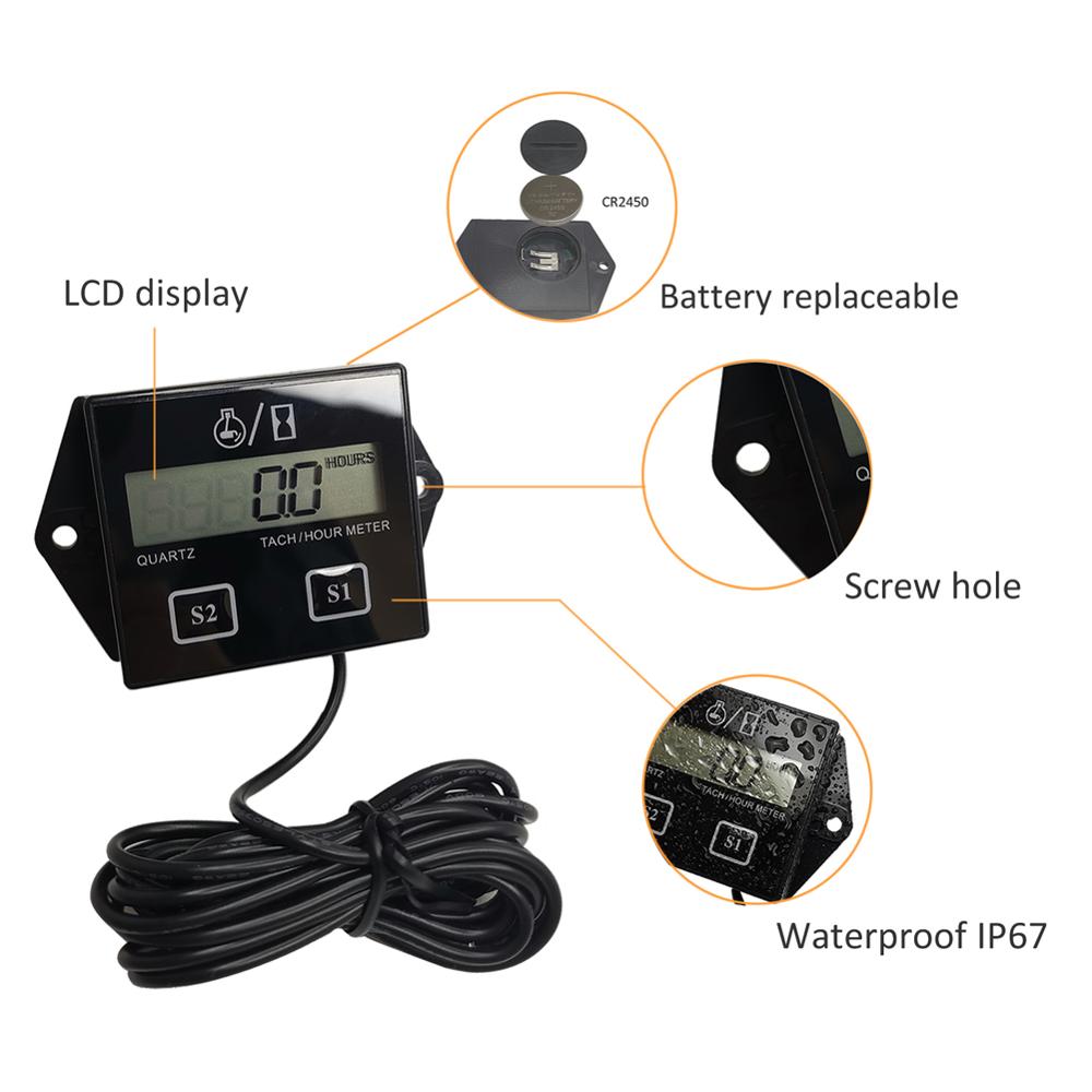 Motorcycle Digital Display rpm meter Motorboat Engine Electronic Tachometer Cafe Racer Motorcycle Digital Gauge Speedometer