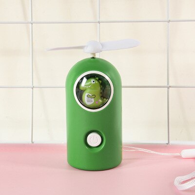 night light Unicorn fan mini fan Mini Summer electric fan cartoon cute girl Mini Fan portable USB charging fan: crocodile 002