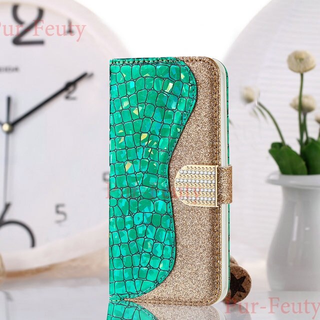 Fall für Huawei P30 Pro Huawei P30 Lite MAR LX1 L21 L23 Luxus Bling Strass Sparkle Brieftasche Flip Abdeckungen für huawei P30 P 30: Huawei P30 Pro / Grün