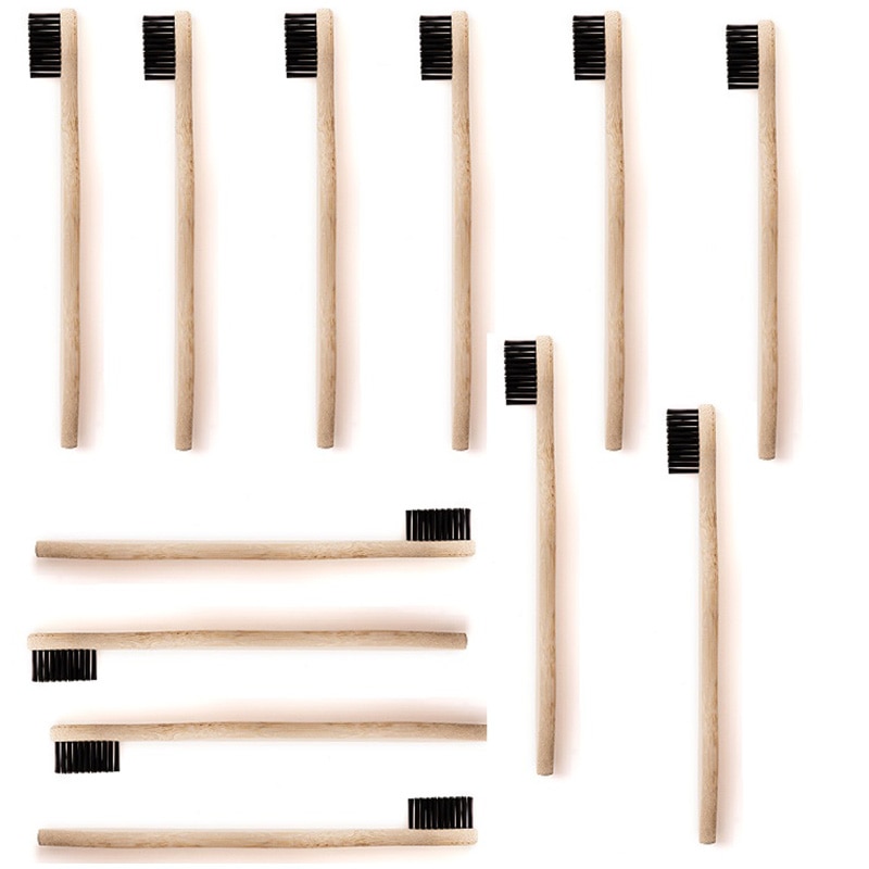 Bamboe Tandenborstels Gemaakt Van Natuurlijke Bamboe En Milieuvriendelijke Bpa Gratis Haren, 12 Pack: Default Title